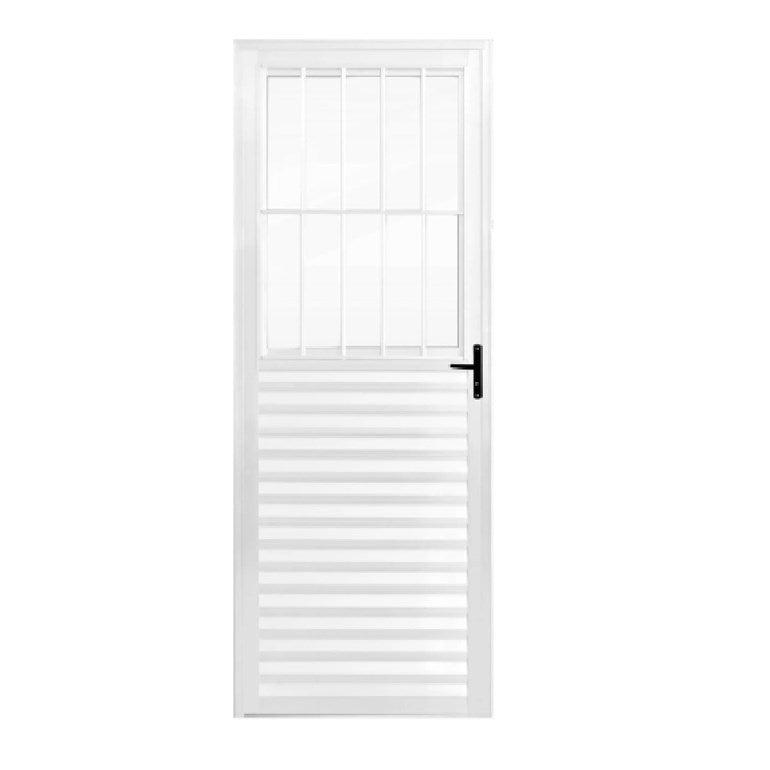 PORTA POSTIGO C/GRADE 210X80CM LISO BRANCO ESQUERDA QUALITY